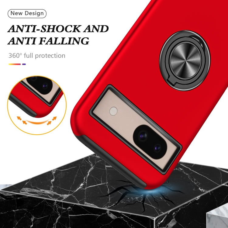 For Google Pixel 8a PC + TPU Magnetic Phone Case with Invisible Ring Holder