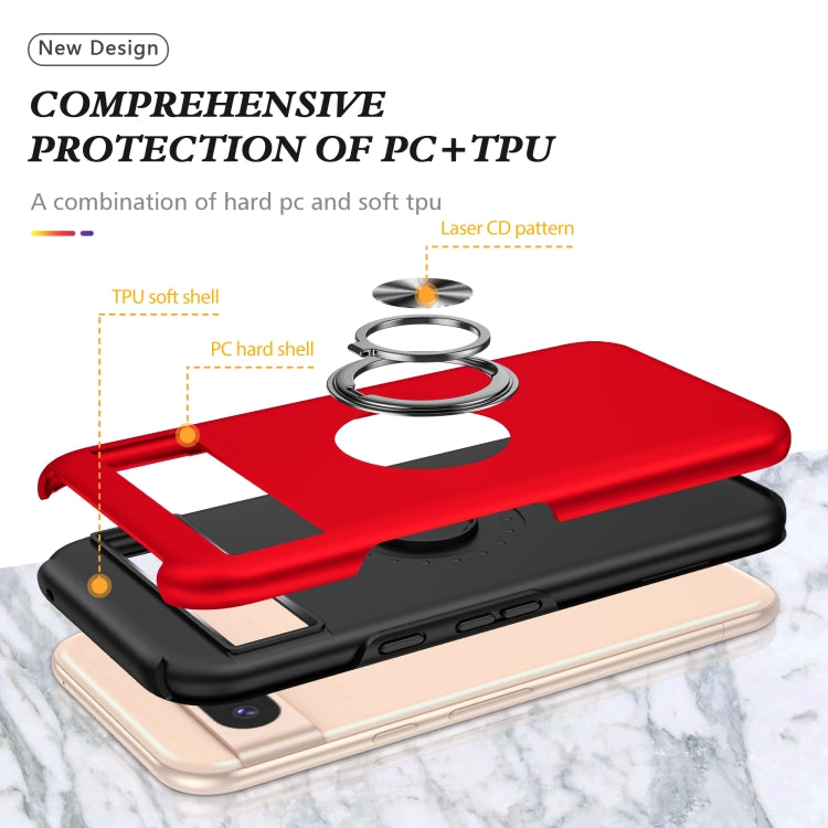 For Google Pixel 8a PC + TPU Magnetic Phone Case with Invisible Ring Holder