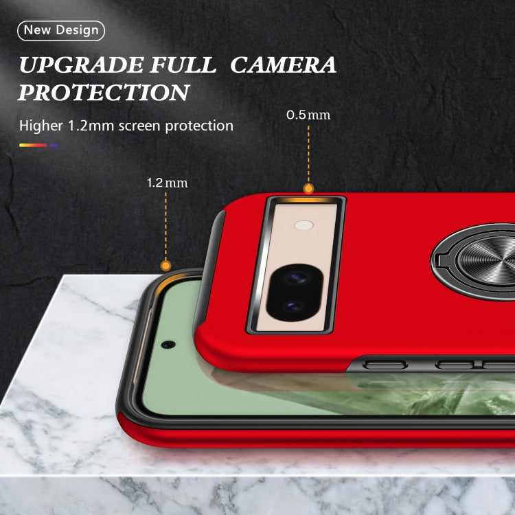For Google Pixel 8a PC + TPU Magnetic Phone Case with Invisible Ring Holder