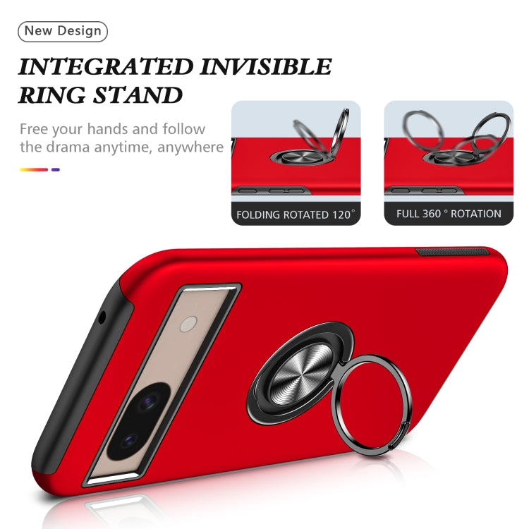 For Google Pixel 8a PC + TPU Magnetic Phone Case with Invisible Ring Holder