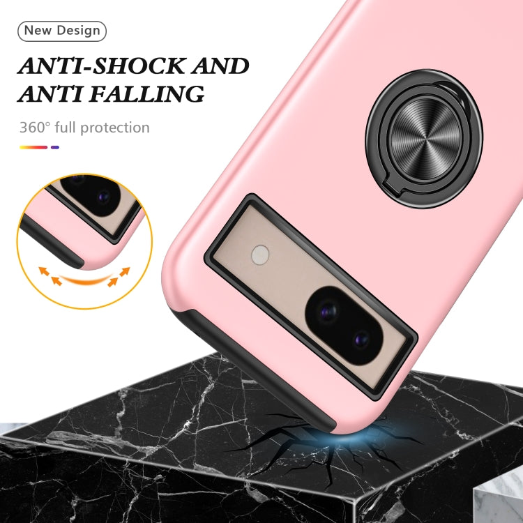 For Google Pixel 8a PC + TPU Magnetic Phone Case with Invisible Ring Holder