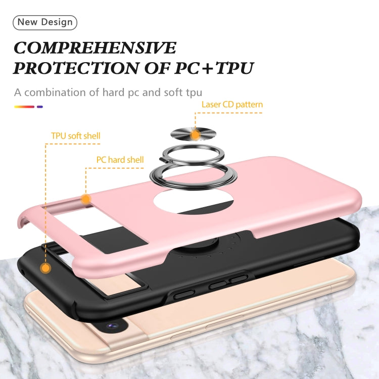 For Google Pixel 8a PC + TPU Magnetic Phone Case with Invisible Ring Holder