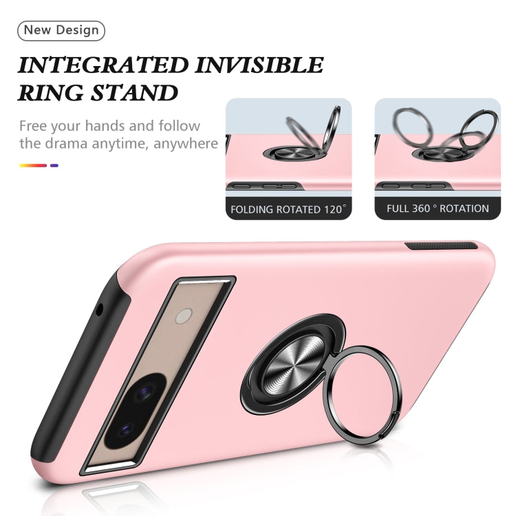 For Google Pixel 8a PC + TPU Magnetic Phone Case with Invisible Ring Holder