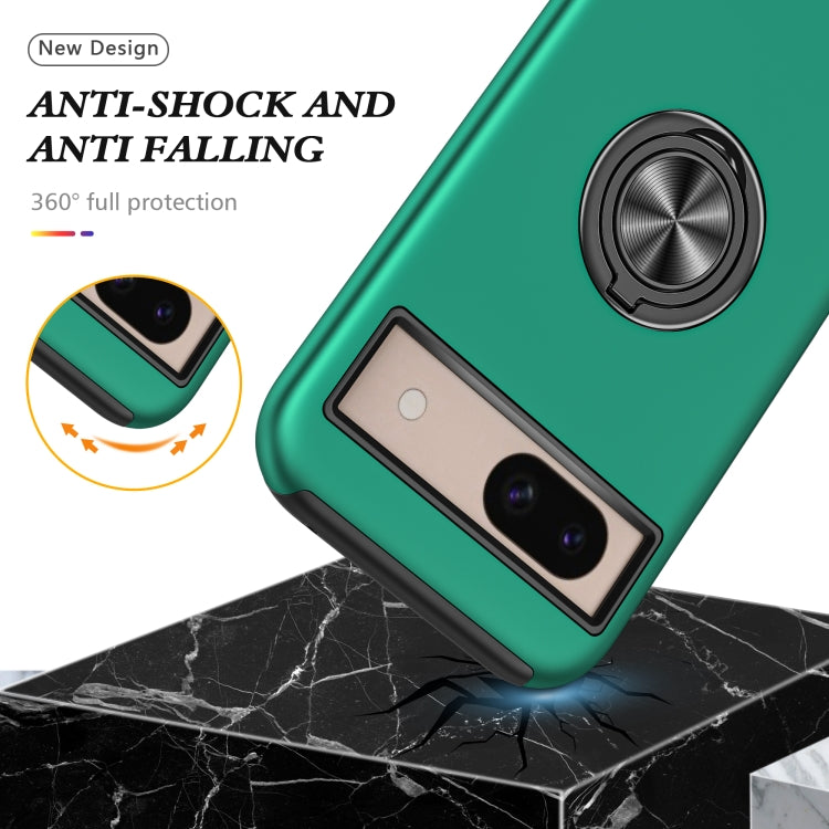 For Google Pixel 8a PC + TPU Magnetic Phone Case with Invisible Ring Holder