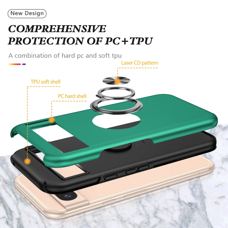 For Google Pixel 8a PC + TPU Magnetic Phone Case with Invisible Ring Holder