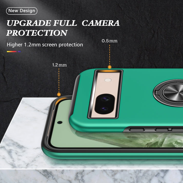 For Google Pixel 8a PC + TPU Magnetic Phone Case with Invisible Ring Holder