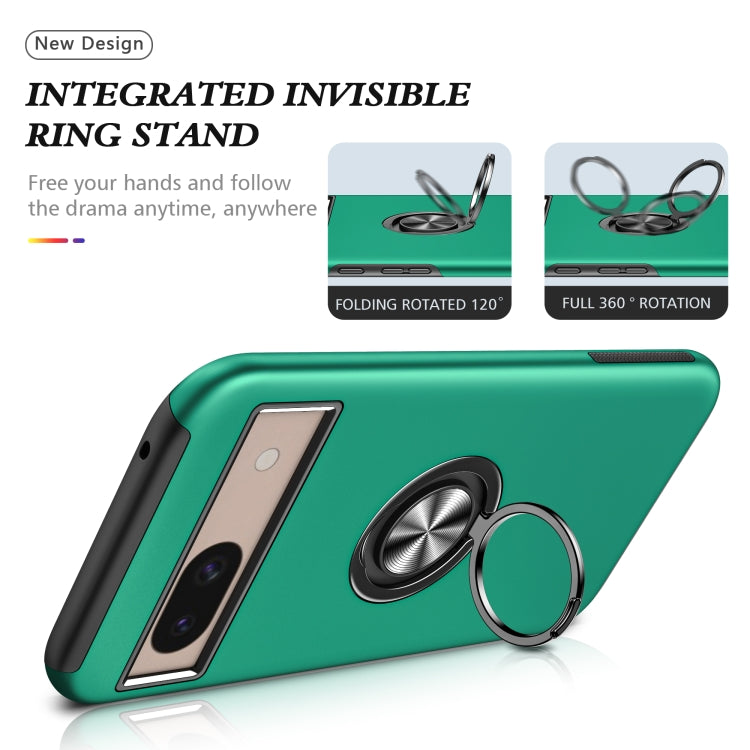 For Google Pixel 8a PC + TPU Magnetic Phone Case with Invisible Ring Holder