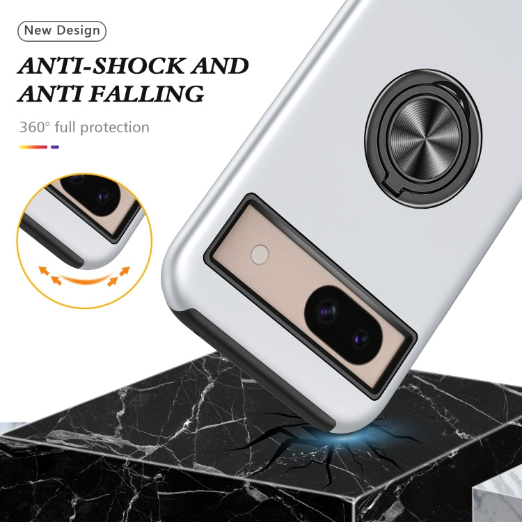 For Google Pixel 8a PC + TPU Magnetic Phone Case with Invisible Ring Holder