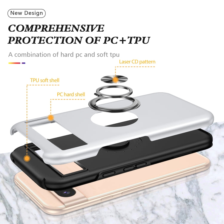 For Google Pixel 8a PC + TPU Magnetic Phone Case with Invisible Ring Holder