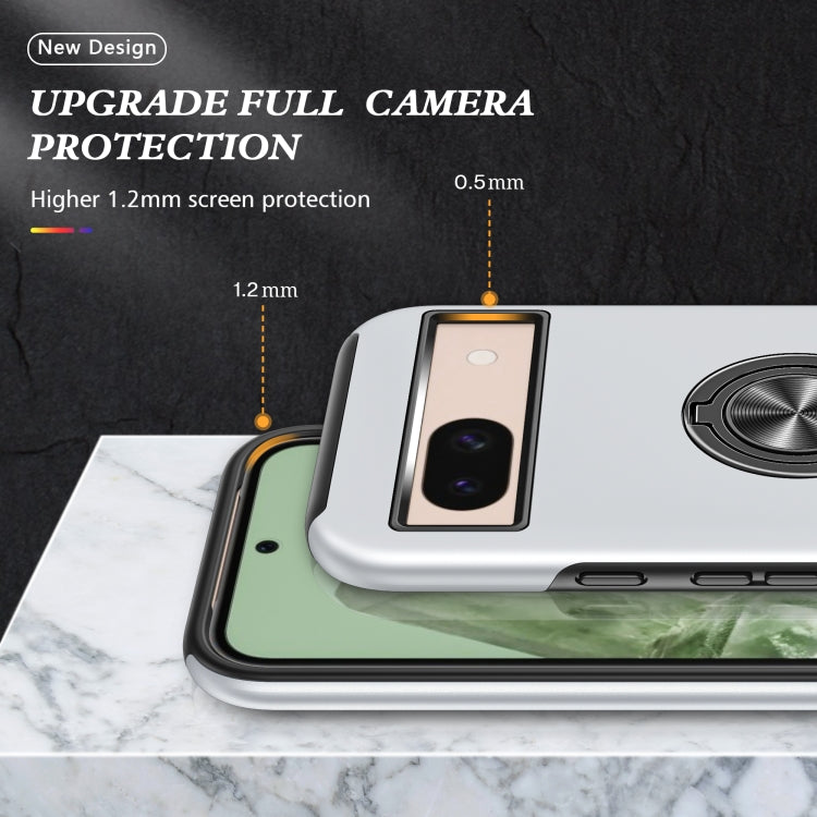 For Google Pixel 8a PC + TPU Magnetic Phone Case with Invisible Ring Holder