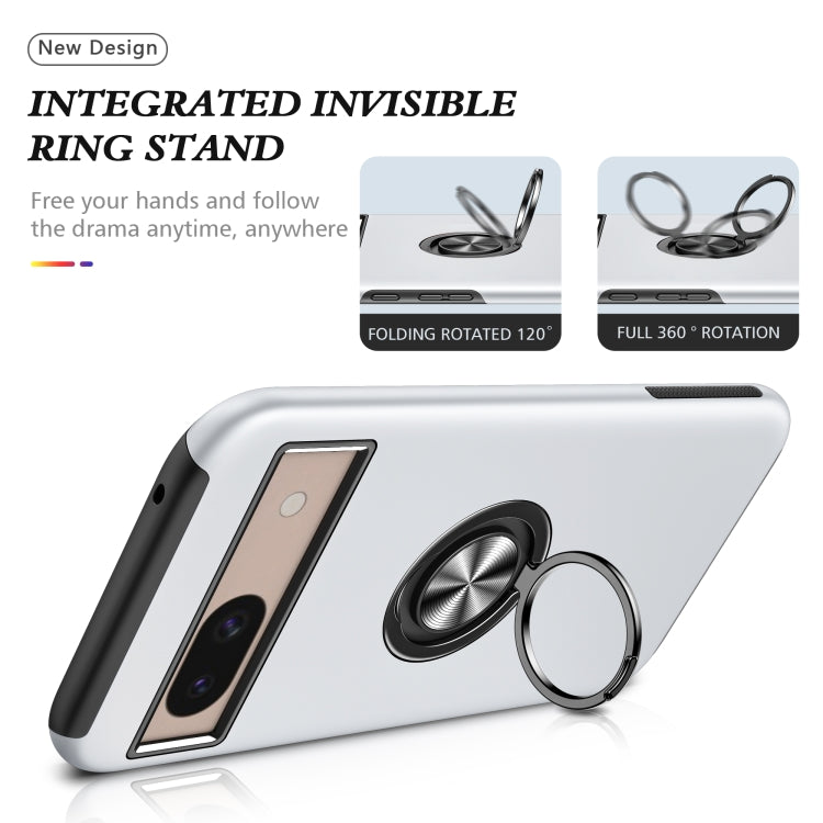 For Google Pixel 8a PC + TPU Magnetic Phone Case with Invisible Ring Holder