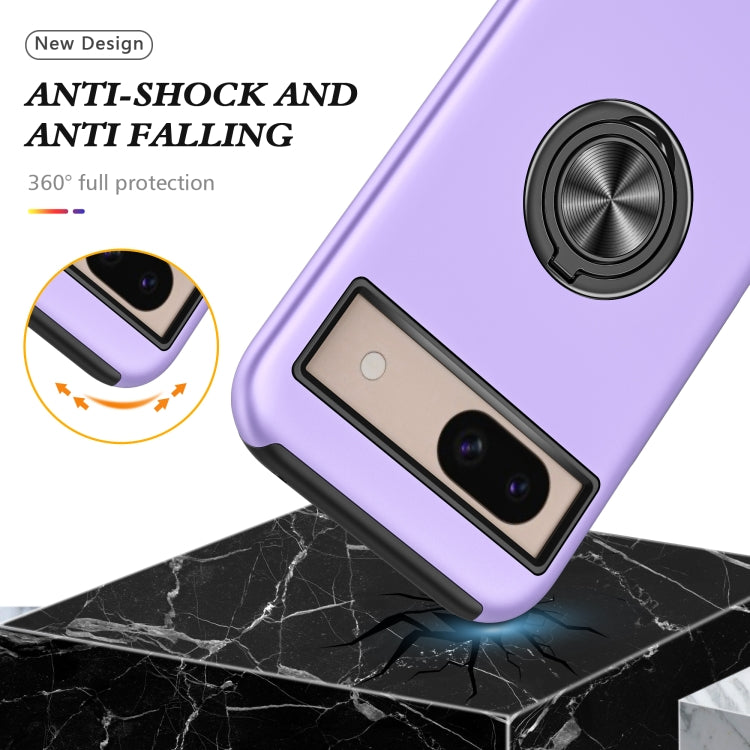 For Google Pixel 8a PC + TPU Magnetic Phone Case with Invisible Ring Holder