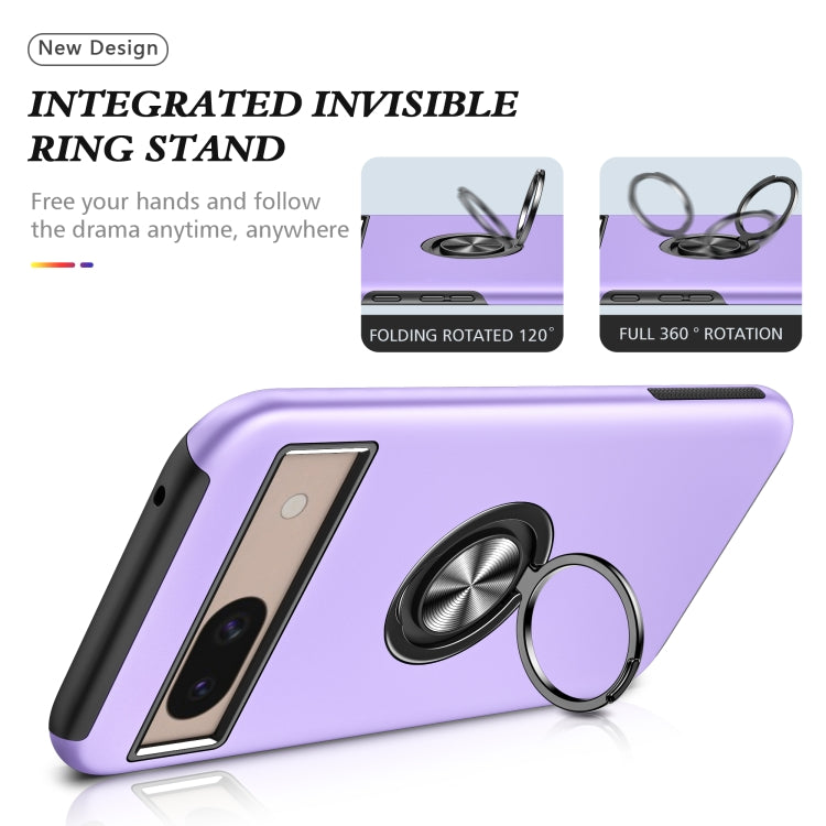 For Google Pixel 8a PC + TPU Magnetic Phone Case with Invisible Ring Holder