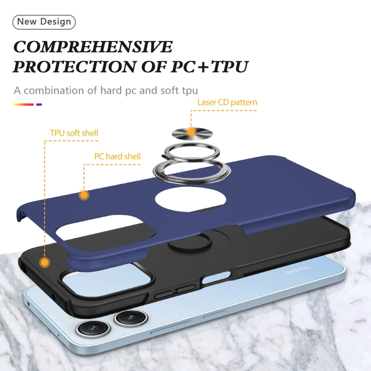 For Redmi 12 4G PC + TPU Magnetic Phone Case with Invisible Ring Holder