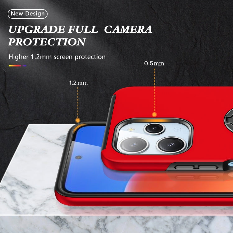 For Redmi 12 4G PC + TPU Magnetic Phone Case with Invisible Ring Holder