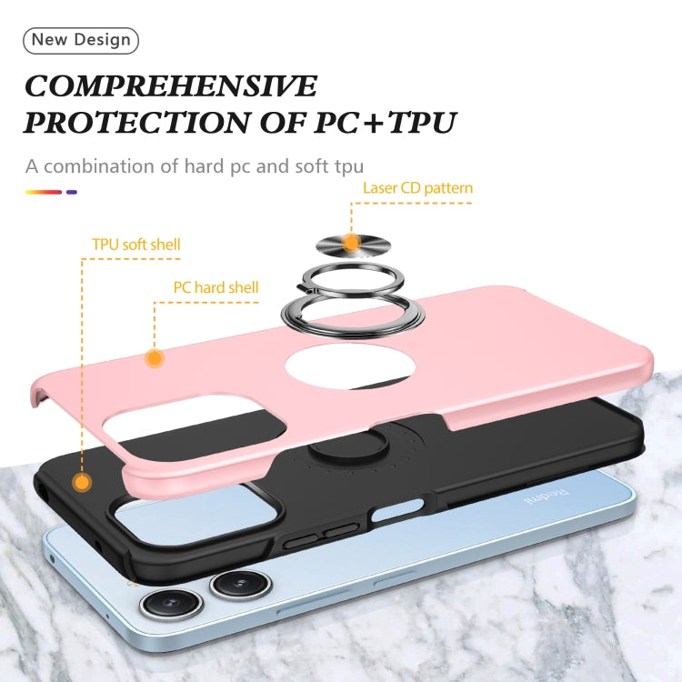 For Redmi 12 4G PC + TPU Magnetic Phone Case with Invisible Ring Holder