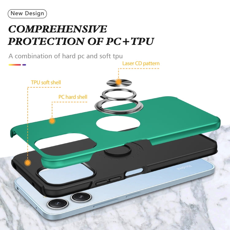 For Redmi 12 4G PC + TPU Magnetic Phone Case with Invisible Ring Holder