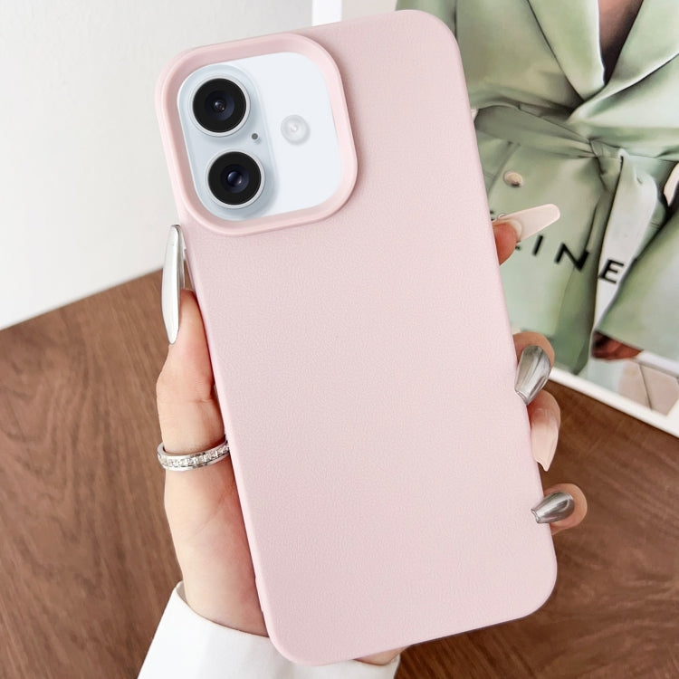 For iPhone 16 Plus Leather Texture TPU Full Coverage Phone Case