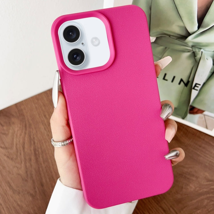 For iPhone 16 Plus Leather Texture TPU Full Coverage Phone Case