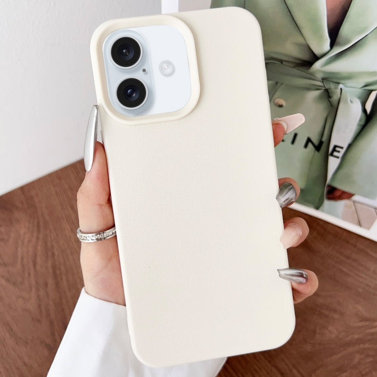 For iPhone 16 Leather Texture TPU Full Coverage Phone Case