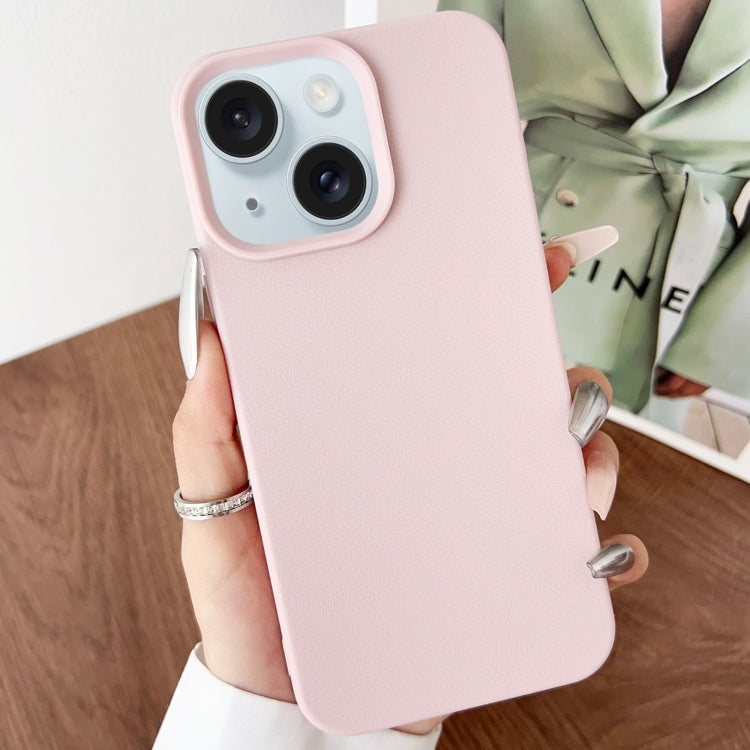 For iPhone 15 Leather Texture TPU Full Coverage Phone Case