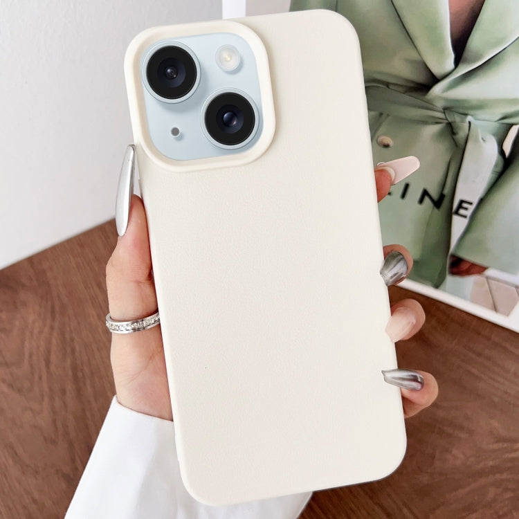 For iPhone 15 Leather Texture TPU Full Coverage Phone Case