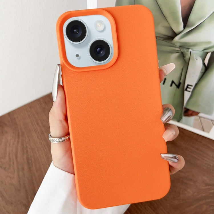 For iPhone 15 Leather Texture TPU Full Coverage Phone Case