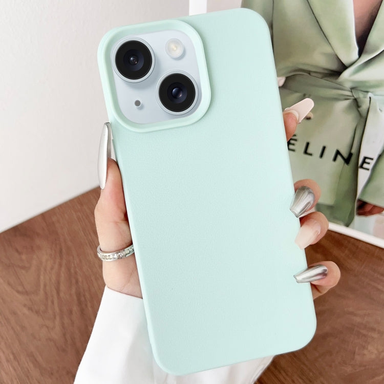 For iPhone 15 Leather Texture TPU Full Coverage Phone Case