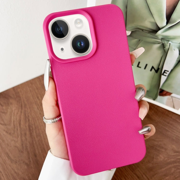 For iPhone 14 Plus Leather Texture TPU Full Coverage Phone Case