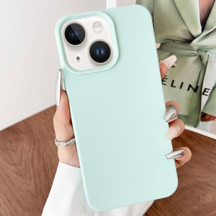 For iPhone 14 Plus Leather Texture TPU Full Coverage Phone Case