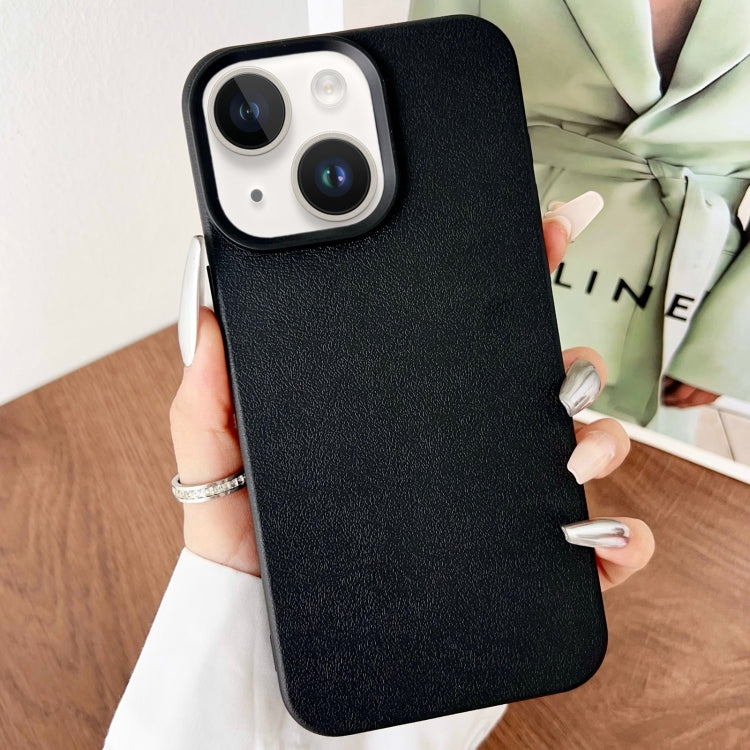 For iPhone 13 Leather Texture TPU Full Coverage Phone Case