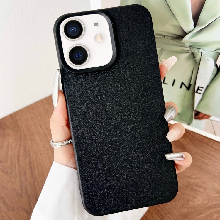 For iPhone 11 Leather Texture TPU Full Coverage Phone Case