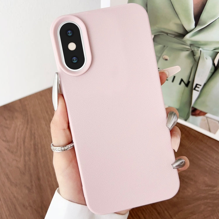 For iPhone X / XS Leather Texture TPU Full Coverage Phone Case