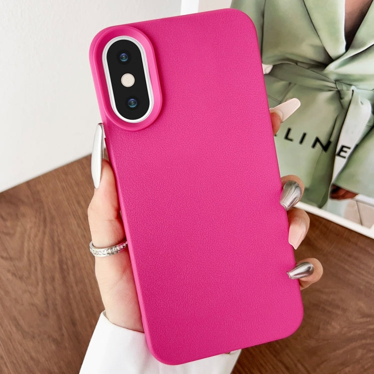 For iPhone X / XS Leather Texture TPU Full Coverage Phone Case