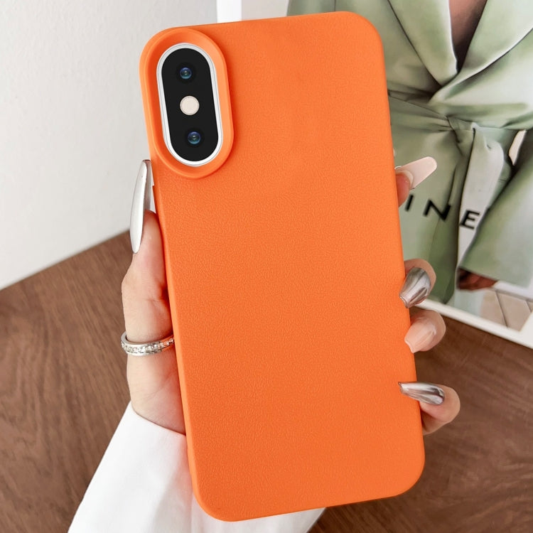 For iPhone X / XS Leather Texture TPU Full Coverage Phone Case