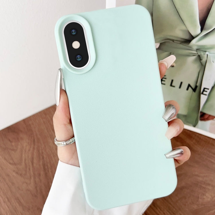 For iPhone X / XS Leather Texture TPU Full Coverage Phone Case