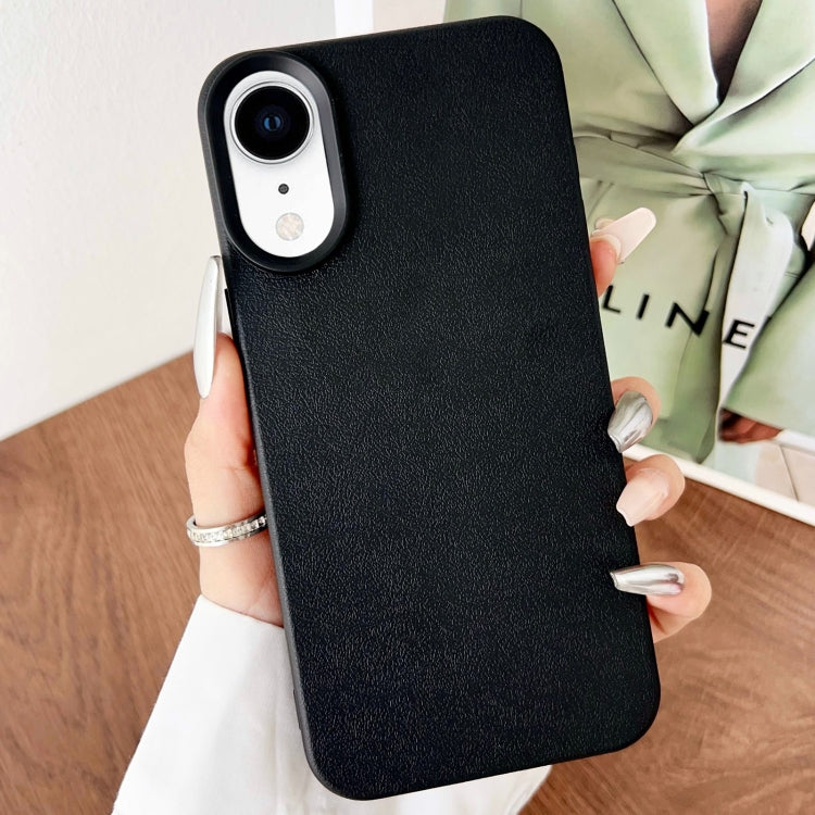 For iPhone XR Leather Texture TPU Full Coverage Phone Case