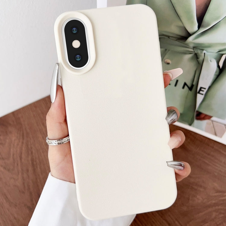 For iPhone XS Max Leather Texture TPU Full Coverage Phone Case