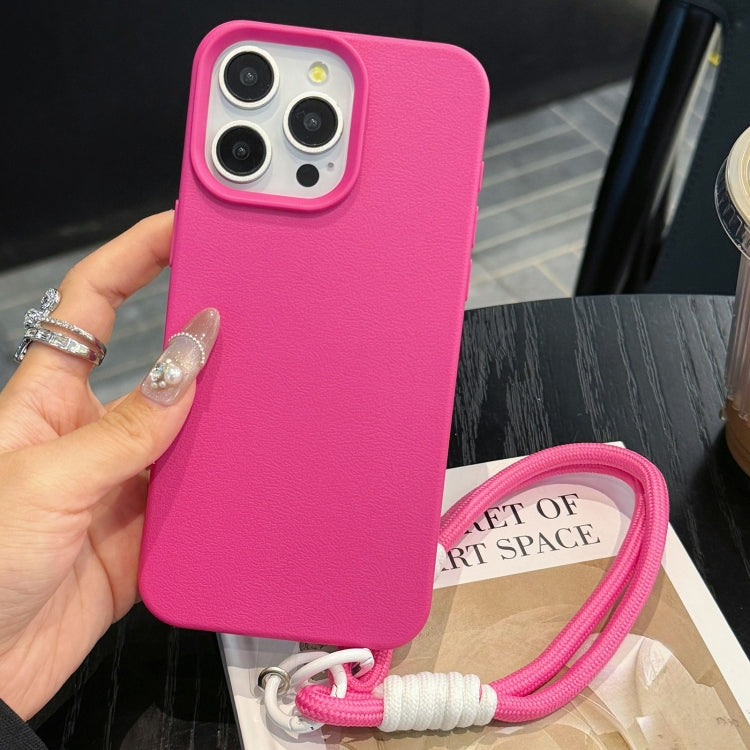 For iPhone 13 Pro Leather Texture TPU Full Coverage Phone Case with Lanyard