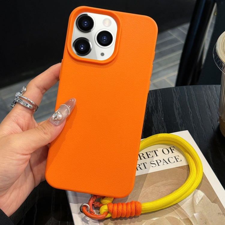 For iPhone 11 Pro Leather Texture TPU Full Coverage Phone Case with Lanyard