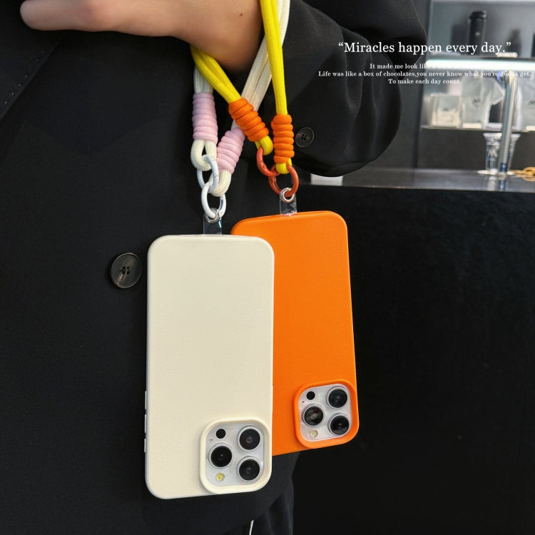 For iPhone XR Leather Texture TPU Full Coverage Phone Case with Lanyard