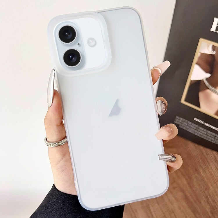 For iPhone 16 Plus Frosted Translucent TPU Full Coverage Phone Case