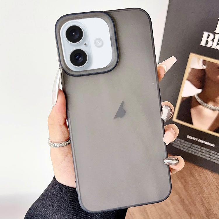 For iPhone 16 Frosted Translucent TPU Full Coverage Phone Case