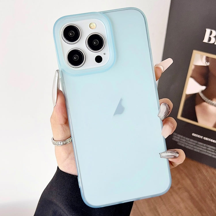 For iPhone 15 Pro Max Frosted Translucent TPU Full Coverage Phone Case