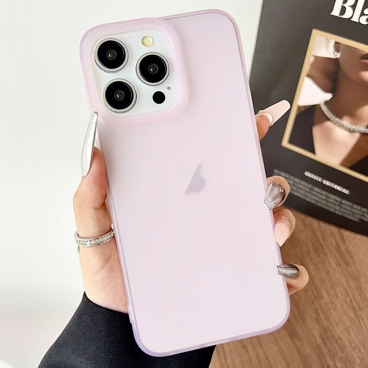 For iPhone 15 Pro Frosted Translucent TPU Full Coverage Phone Case