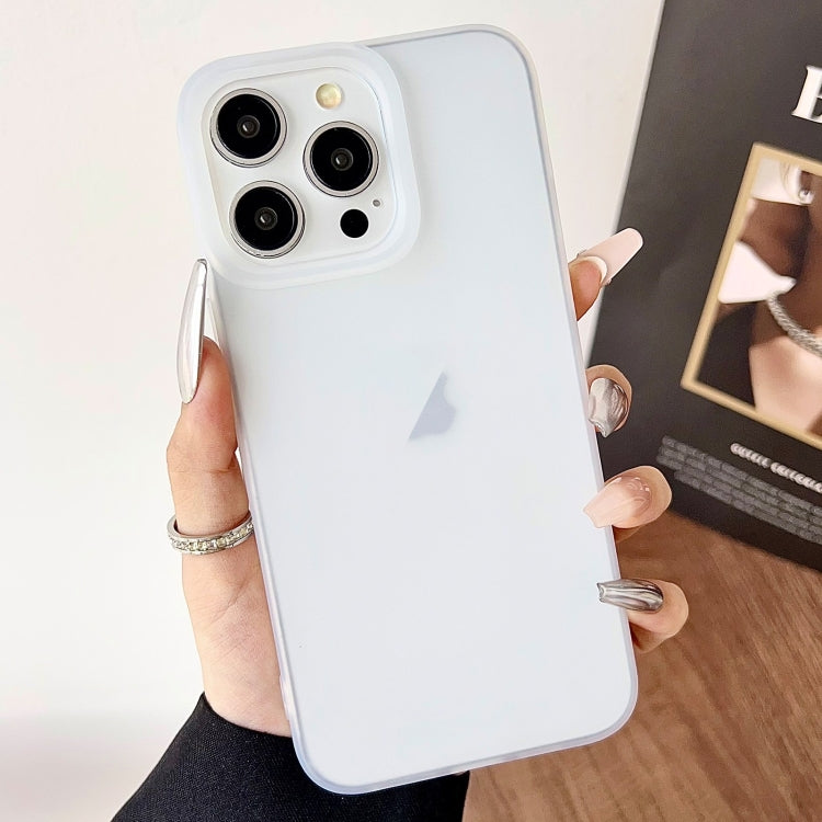 For iPhone 15 Pro Frosted Translucent TPU Full Coverage Phone Case