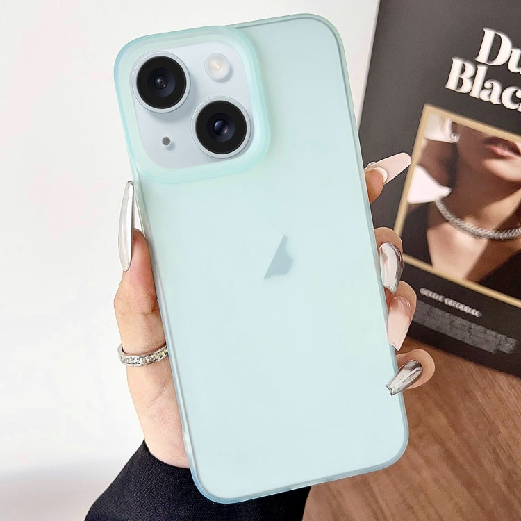 For iPhone 15 Plus Frosted Translucent TPU Full Coverage Phone Case