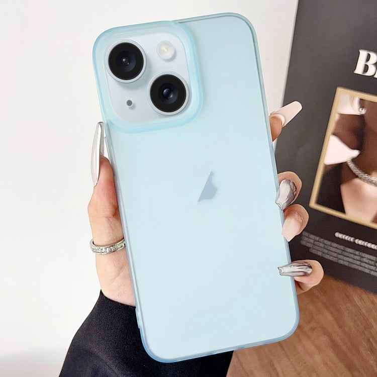 For iPhone 15 Plus Frosted Translucent TPU Full Coverage Phone Case