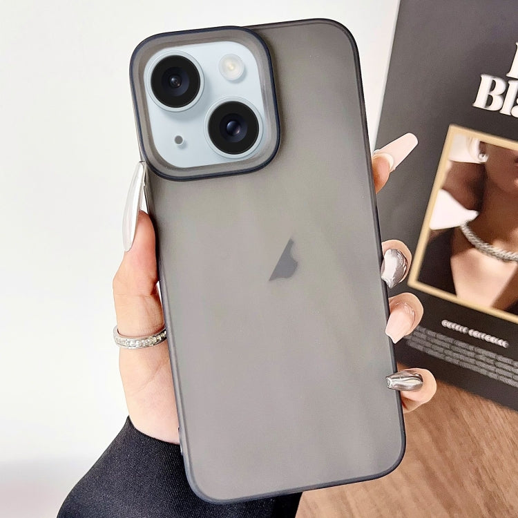 For iPhone 15 Frosted Translucent TPU Full Coverage Phone Case