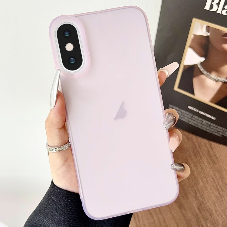 For iPhone X / XS Frosted Translucent TPU Full Coverage Phone Case